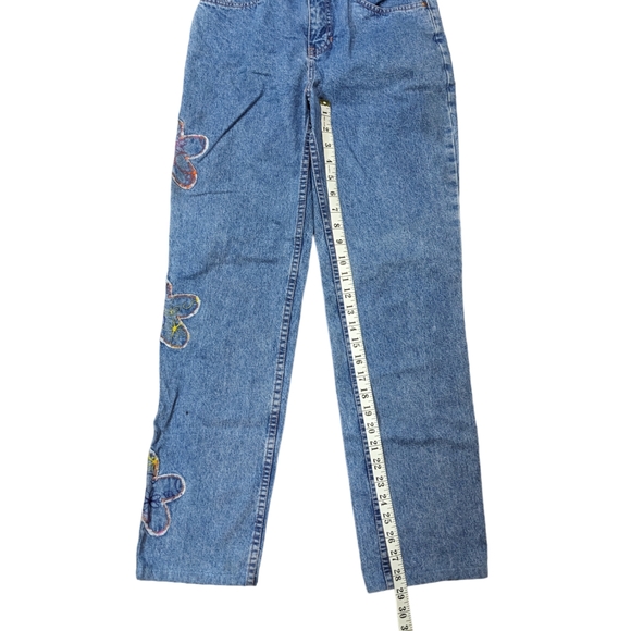 Vintage Hollywood Women's Size 27 100% Cotton Denim Jeans with Flower Pa… - Picture 15 of 15
